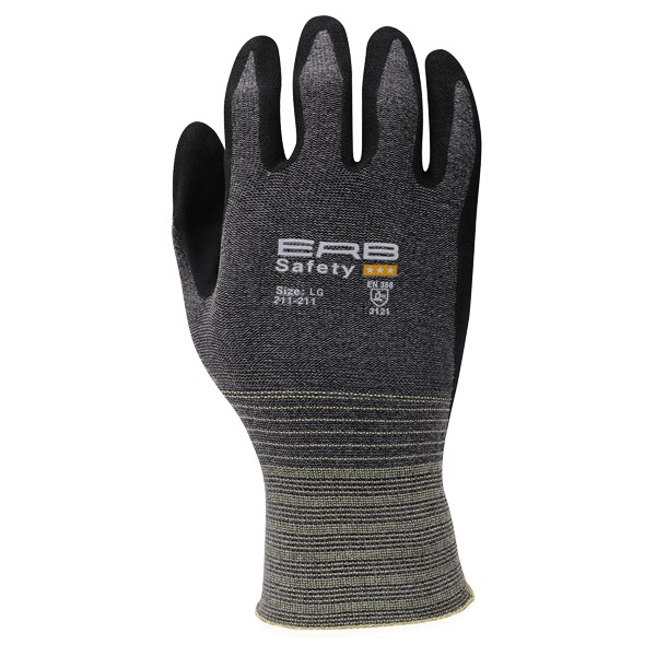 ERB Safety Products 22838 Knit Glove Nitrile Coated LG 12/BX