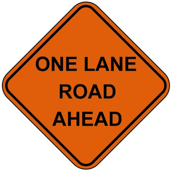 Cortina Safety Products 3008261 One Lane Road Ahead 36" VS Mesh Roll Up Sign