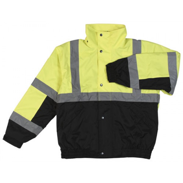 ERB Safety Products 61591 Jacket Hi-Viz Lime/Black Medium