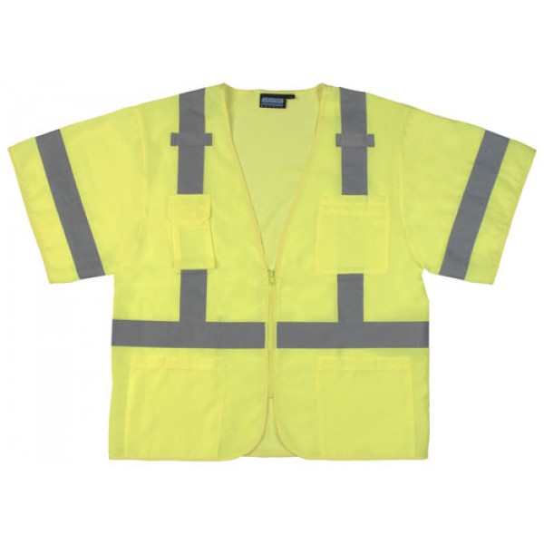 ERB Safety Products 61612 Safety Shirt Hi-Viz Lime Large Class 3