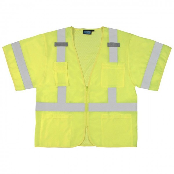 ERB Safety Products 61613 Safety Shirt Hi-Viz Lime X-L Class 3