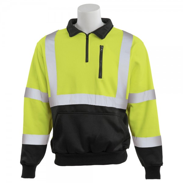 ERB Safety Products 63871 Hi-Viz Sweatshirt Large Lime/Black