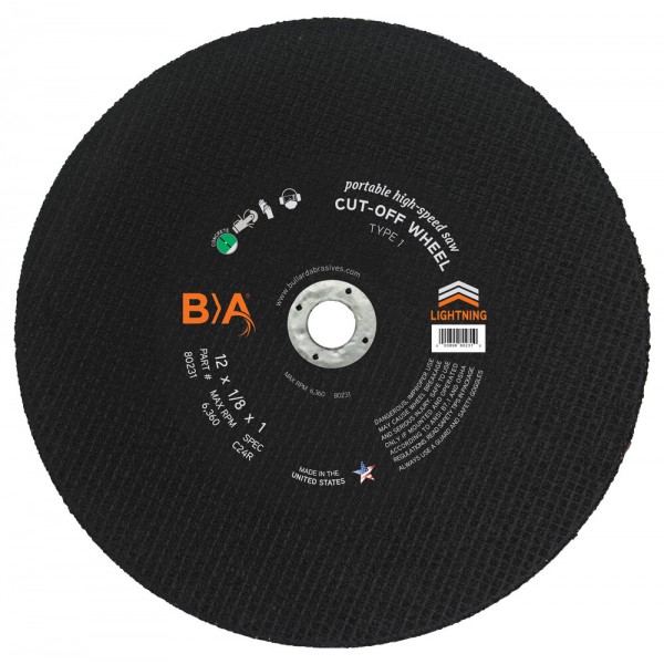 Bullard Abrasives 80231 Abrasive Blade, Masonry/Asphalt 12"X1/8"X1" 10/BX