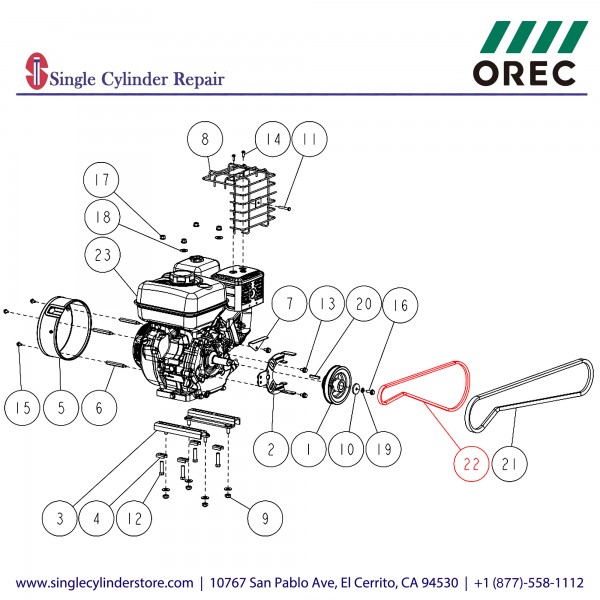 Orec 89-6122-004701 V Belt La-47