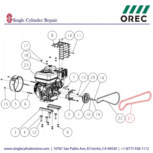 Orec 89-6123-006300 V Belt LB-63 