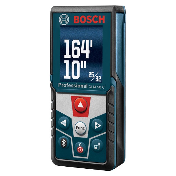 Bosch GLM50C Laser Measure 165' Bluetooth with Color Display & Inclinometer