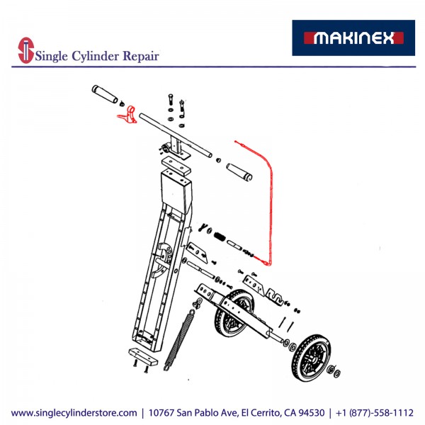 Makinex JHT-99-63 Jackhammer Trolley Lever & Cable Assembly 