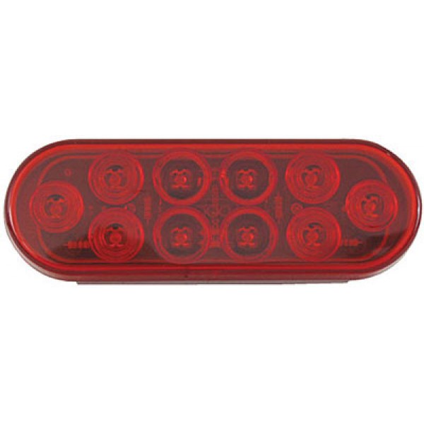 Redline Towing Accessories STL-72RBK Light Oval Red Kit 6" LED
