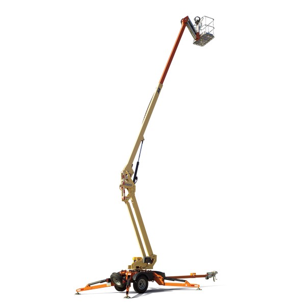 JLG T500J Towable Boom Lift with Flashing Amber Beacon, & STD Batteries
