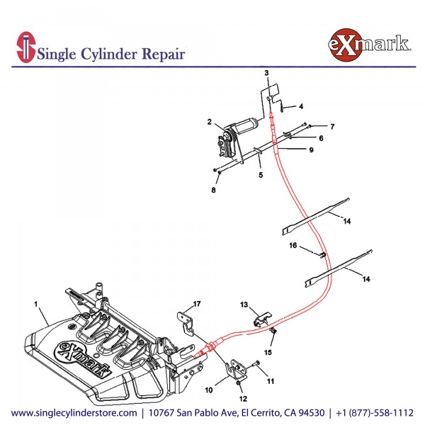 Exmark 135-5349 CABLE DISCHARGE GATE