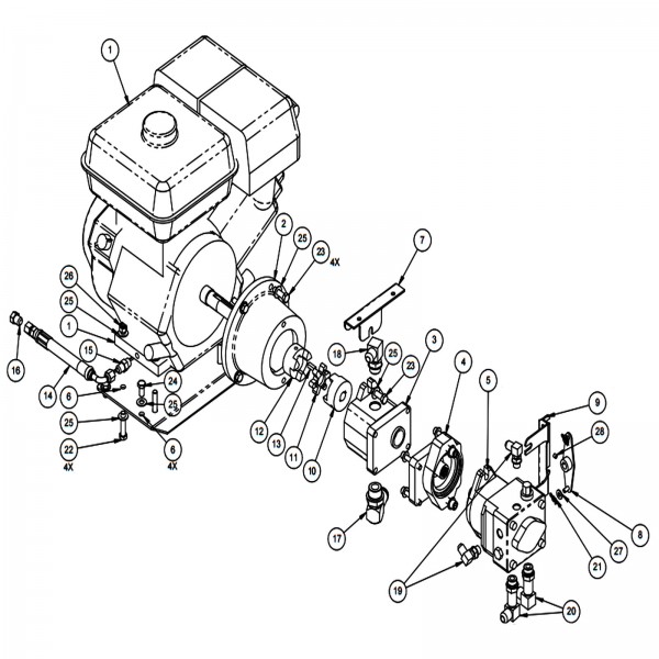 Barreto 00261 Engine & Pumps Assembly