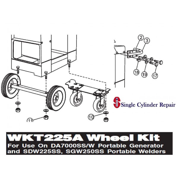 Multiquip WKT225A Wheel Kit DA/DAC Gen SDW Welder