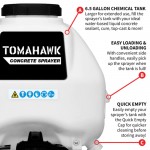 Tomahawk TCS6.5 6.5 Gallon Backpack Concrete Finishing Sprayer with 1.8HP Engine, 24" Wand, & .5 GPM Fan Nozzle