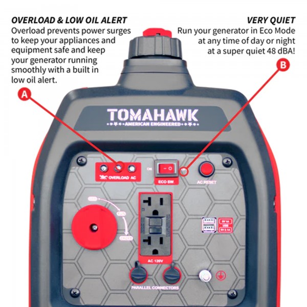 Tomahawk TG2000i 2000 Watt Inverter Gas Power Portable Generator