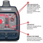 Tomahawk TG3000i 3000 Watt Inverter Gas Power Portable Generator