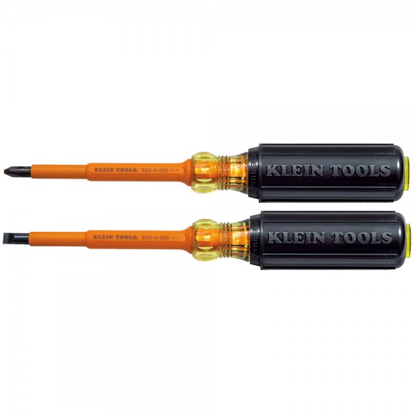 Klein Tools 33532-INS Screwdriver Set, 1000V Insulated Slotted and Phillips, 2-Piece