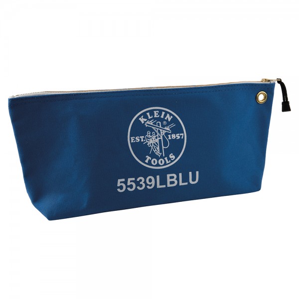 Klein Tools 5539LBLU Zipper Bag, Large Canvas Tool Pouch, 18-Inch, Blue
