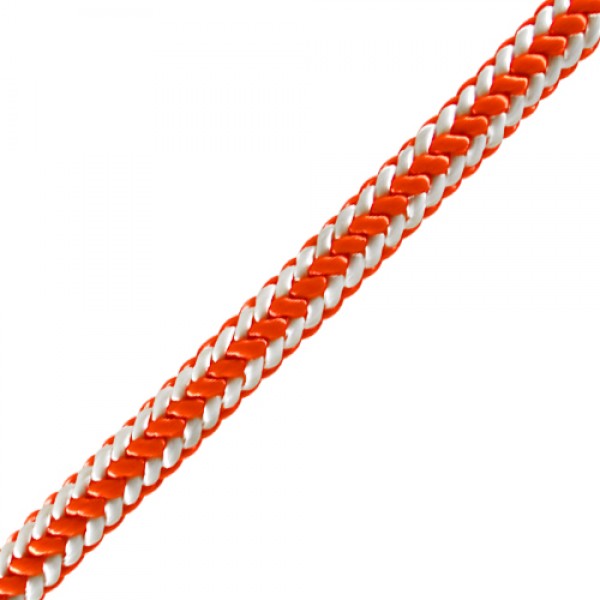 Pelican Rope A4A-1605-600SNE 12” X 600 Arborist Rope Orange/White One Sewn Eye On One End Only