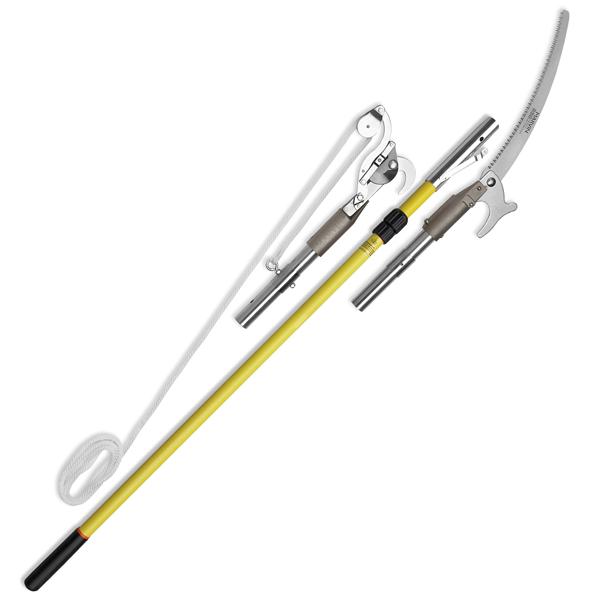 Fred Marvin PKG-25QC 12' Telescopic Pole, w/1-1/2" Quick Change PH4 Pruner and Saw Head.