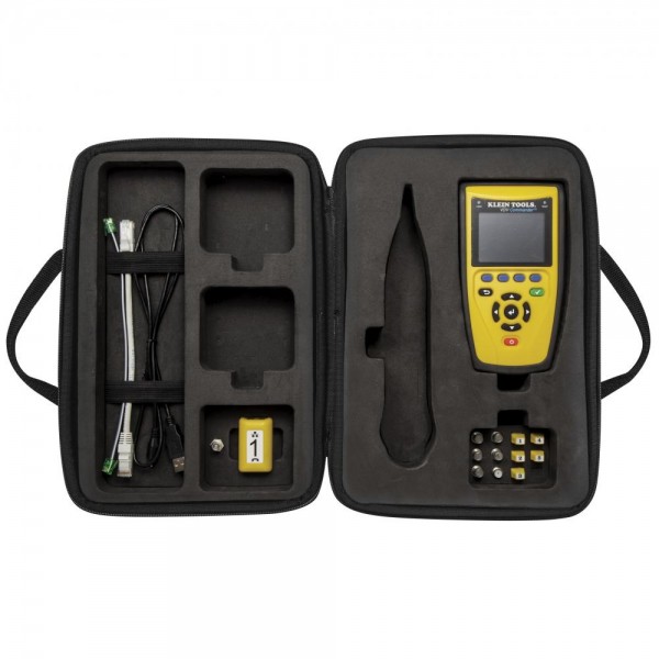 Klein Tools VDV501-828 Cable Test Kit with VDV Commander™ Tester, Remotes, Adapter, and Case